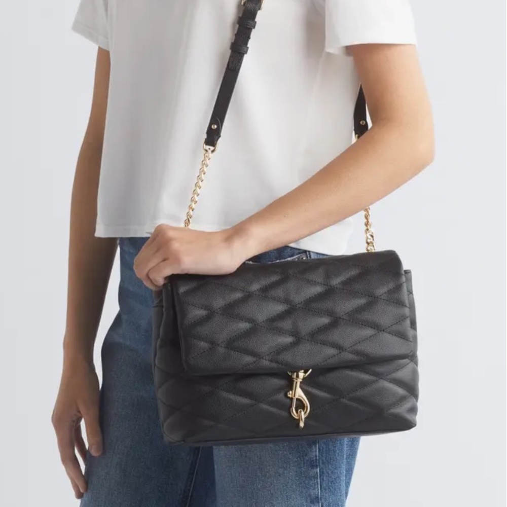 Rebecca Minkoff Black Quilted Leather Shoulder Bag - Picture 2 of 13